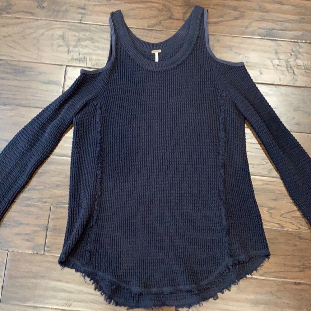 Free People Thermal Cold Shoulder Sweater